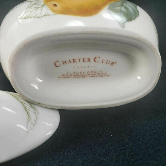 Charter Club Summer Grove Creamer Lidded Sugar Bowl Set Plum Currant Pear - Picture 7 of 11